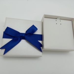 Set of 50 Hard Jewelry Box with Blue Glued Bow